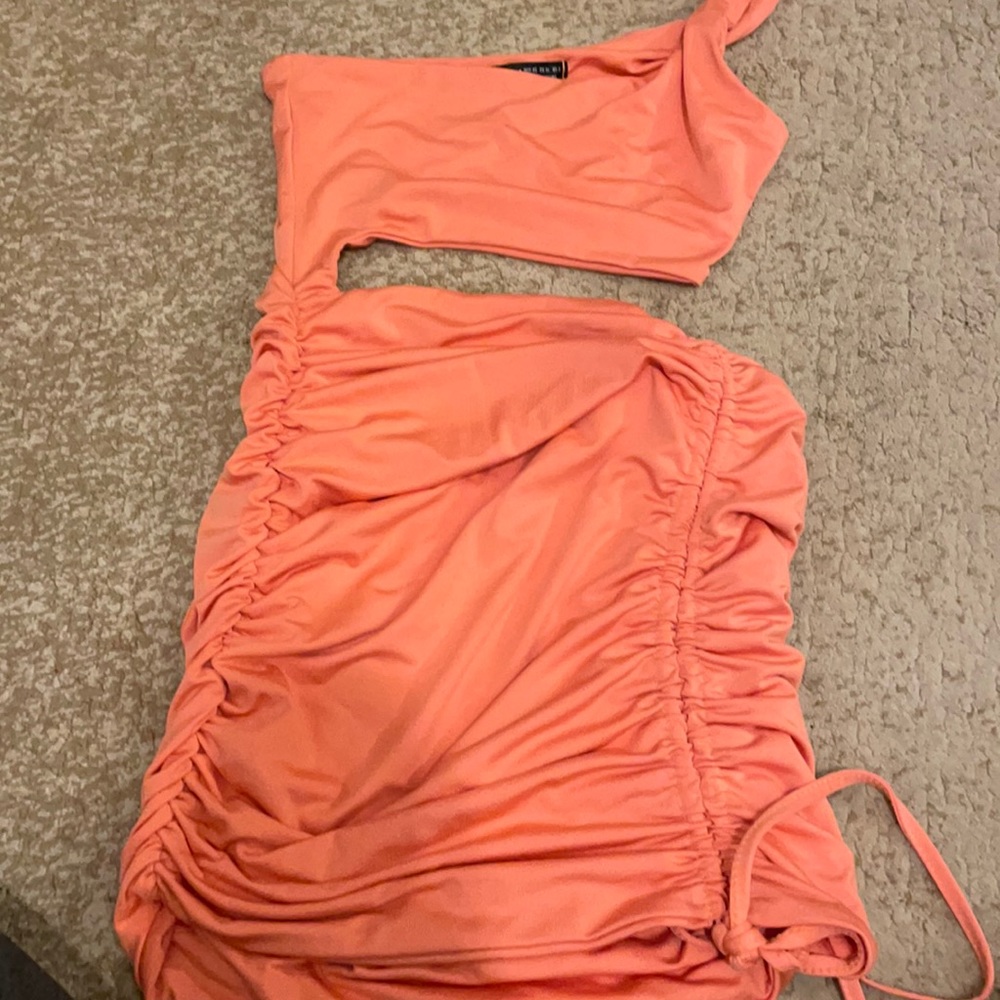 Orange cutout dress